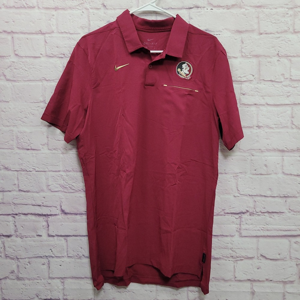 Nike Dri-Fit FSU Florida State Seminoles Polo Shirt Mens M Performance Gorpcore